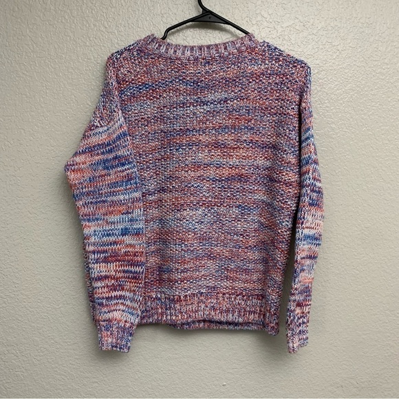 Gap Women’s Red White & Blue Cable Knit Crewneck Sweater Size Medium - Picture 2 of 3